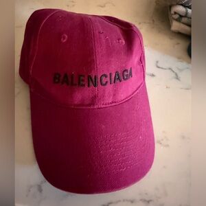 Balenciaga Burgundy Logo Baseball Cap | Cotton | Size L (58 cm)